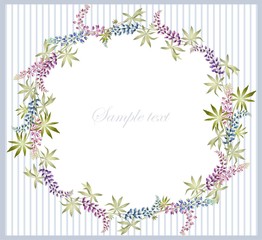Greeting card with lupine .