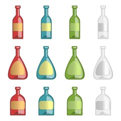 Vector collection of alcohol bottles