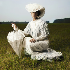 Woman in vintage dress - 33557783
