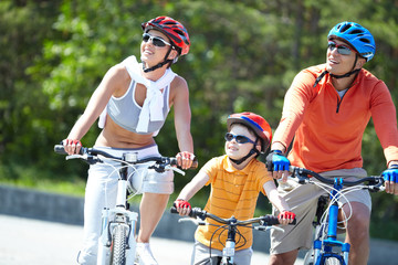 Riding on bicycles