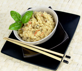 Bowl of Rice with chopsticks