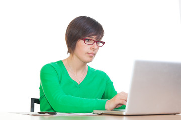 Beautiful Young Secretary at Work