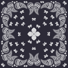 Navy paisley bandana design
