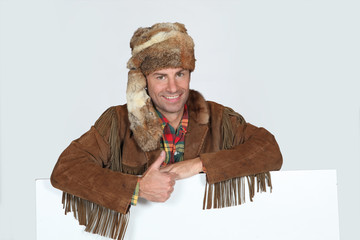 portrait of a man in trapper costume