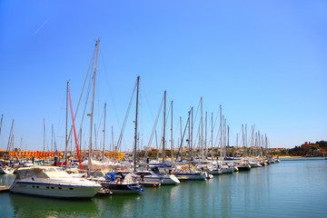 Fototapeta na wymiar Yachts in Portimao Marina, Portugal