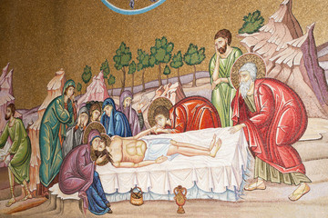 Fragment of mosaic in Holy Sepulchre Church, Jerusalem,Israel