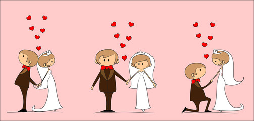 жених и невеста в любви, вектор © virinaflora