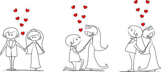 жених и невеста в любви, вектор © virinaflora