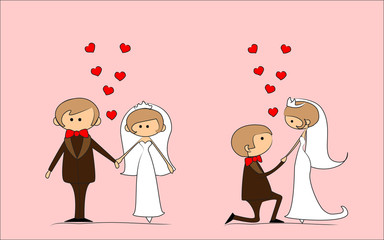 жених и невеста в любви, вектор