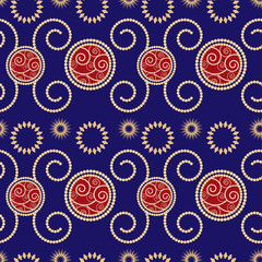 Christmas and New Year seamless background with balls