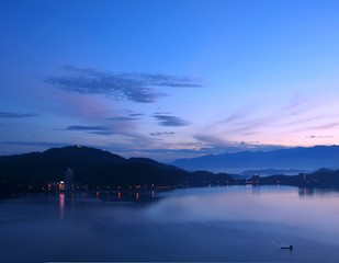 Fototapeta na wymiar Dawn Breaks at Sun Moon Lake