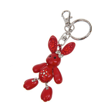 Red Rabbit Keyring  Isolated On White