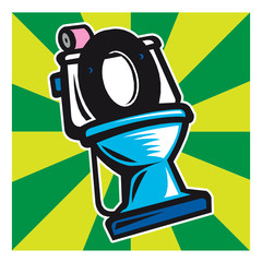 Salle de bains, toilettes, WC, cuvette, cabinet, hygiène