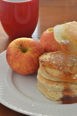 Obraz na płótnie Canvas Pancake Breakfast and Apple
