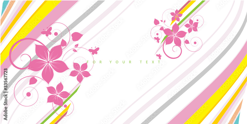 Wall mural Abstract flowers background with place for your text