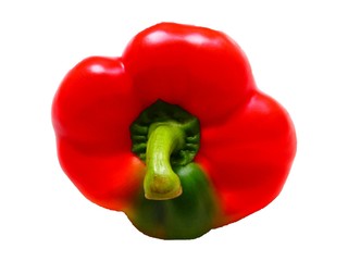 grün-rote Paprika freigestellt