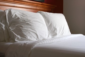 Clean white bed