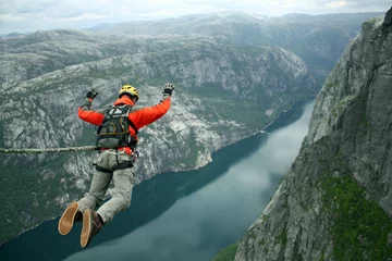 Zelfklevend Fotobehang Jump to rope.Shaan Kaya Crimea. © vetal1983