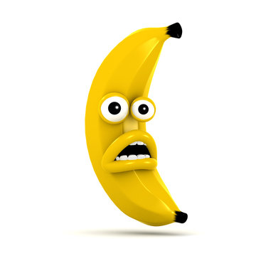 3d Banana gasps in shock