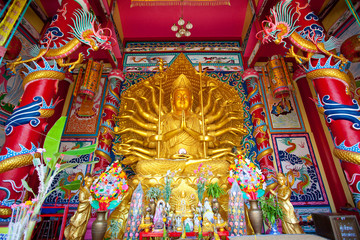 Golden Statue of Guan Yin with 1000 hands.