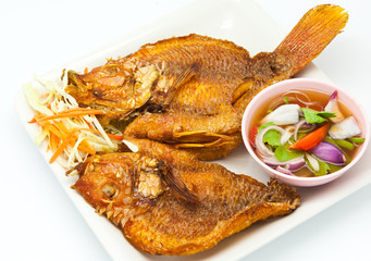 Fried snapper with chili sauce