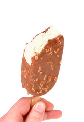 Eis am Stiel angebissen