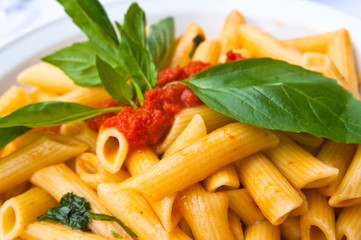 Italian meat sauce noodles on the table