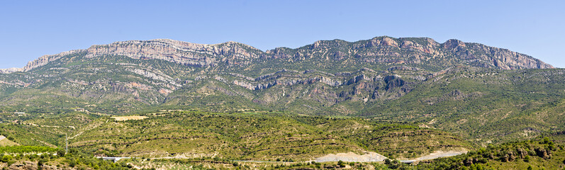 Fototapeta na wymiar Panorama of the Montsec range in Catalonia, Spain