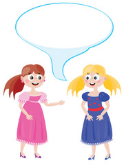 Two young ladies to spend a dialog