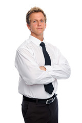 Confident young man in studio