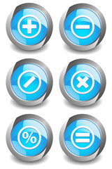 Math Symbol Blue Button