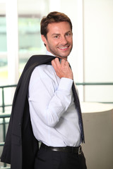 Fototapeta premium Enthusiastic office worker