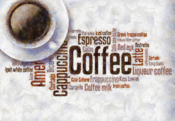 Fototapeta premium Obraz olejny do rysowania kawy