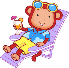 Monkey Enjoying a Drink