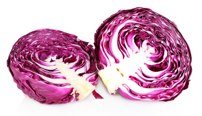 Fototapeta premium beautiful red cabbage isolated on white