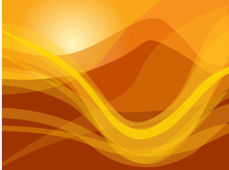 Orange waves background © ChemiQ