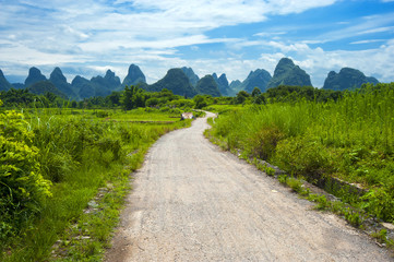 Road to nature (karst landscape in China)