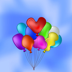 Fototapeta na wymiar Balloons in the blue sky