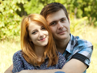 Fototapeta premium Couple relax at outdoor in summer time.