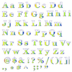 English alphabet.