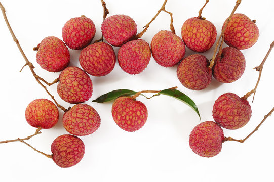 lychees on white