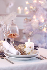 Place setting for Christmas