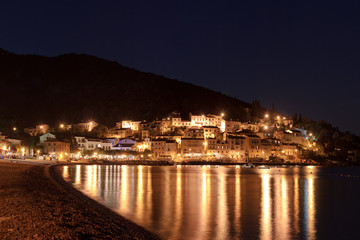 Mediterranean town at night