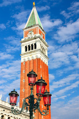 The Campanile di San Marco in Venice, Italy.