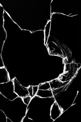 Hole  glass  broken  black