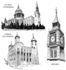 Obraz premium London architectural symbols