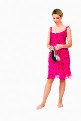 Woman holding high heels