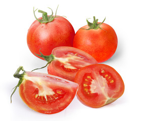 Tomato on a white background