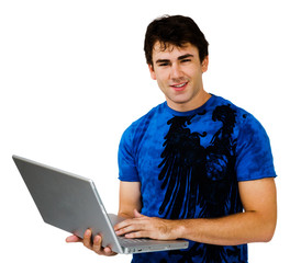 Young man using a laptop