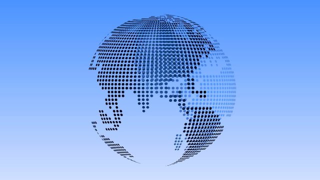 Halftone rotating globe